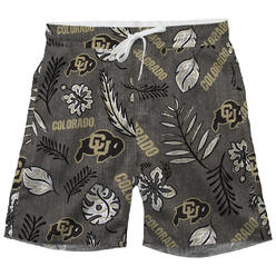 Wes And Willy Colorado Buffaloes Mens College Vintage Floral Swim Trunks