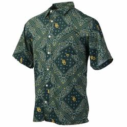 Wes And Willy Baylor Bears Mens College Paisley Button Up Shirt