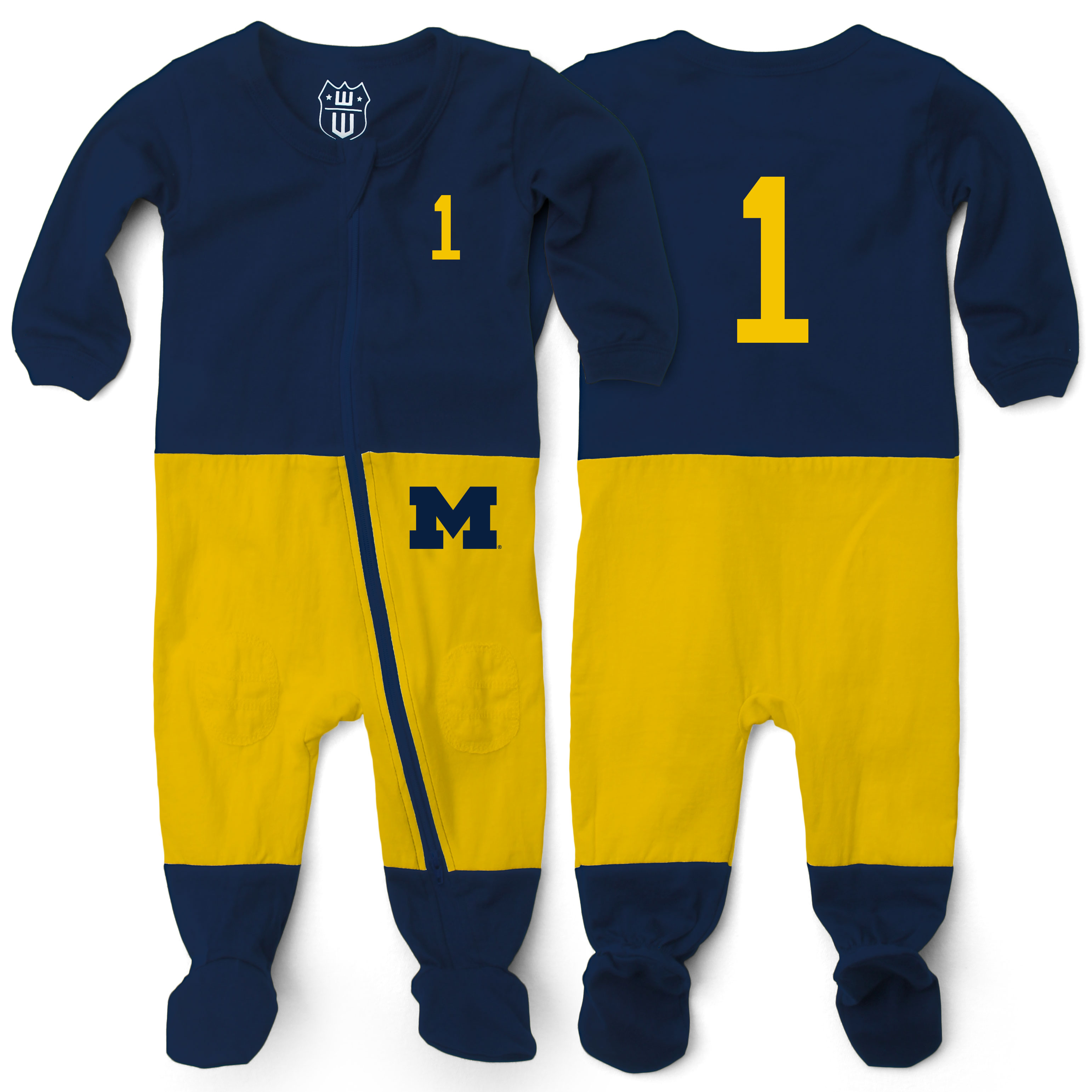 Wes And Willy Michigan Wolverines Baby College Football Jersey Sleeper