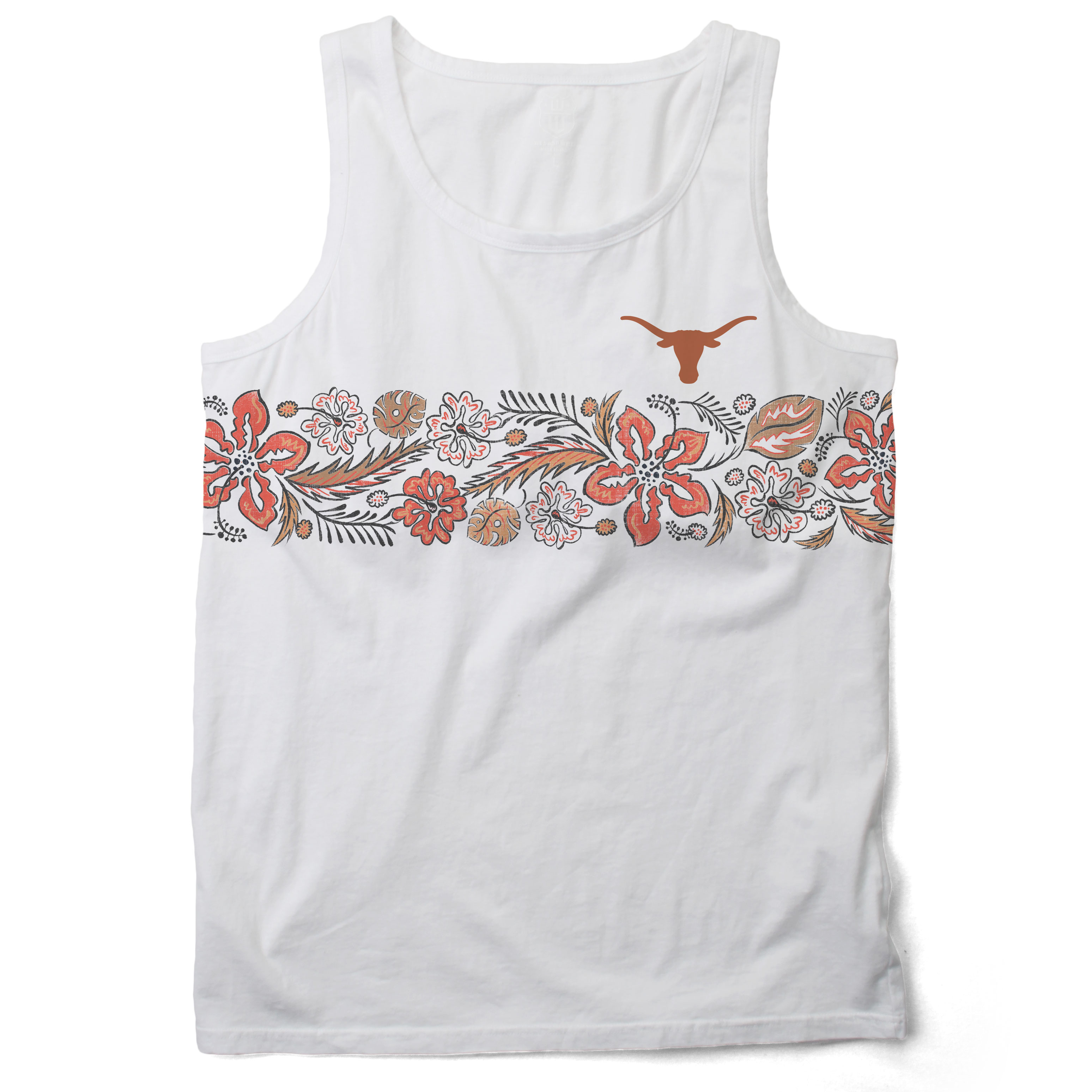 Wes And Willy Texas Longhorns Mens Floral Tank Top