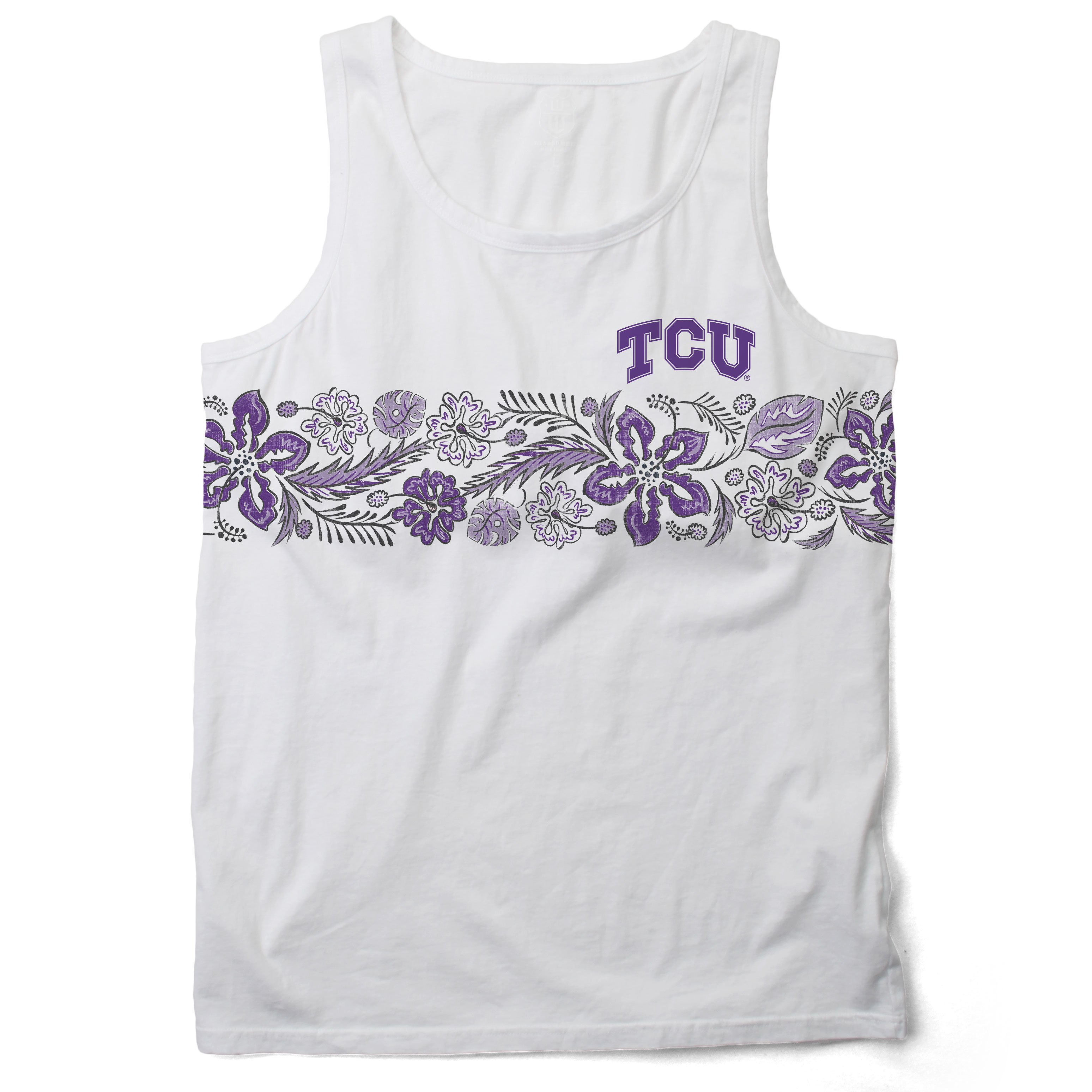 Wes And Willy TCU Horned Frogs Mens Floral Tank Top