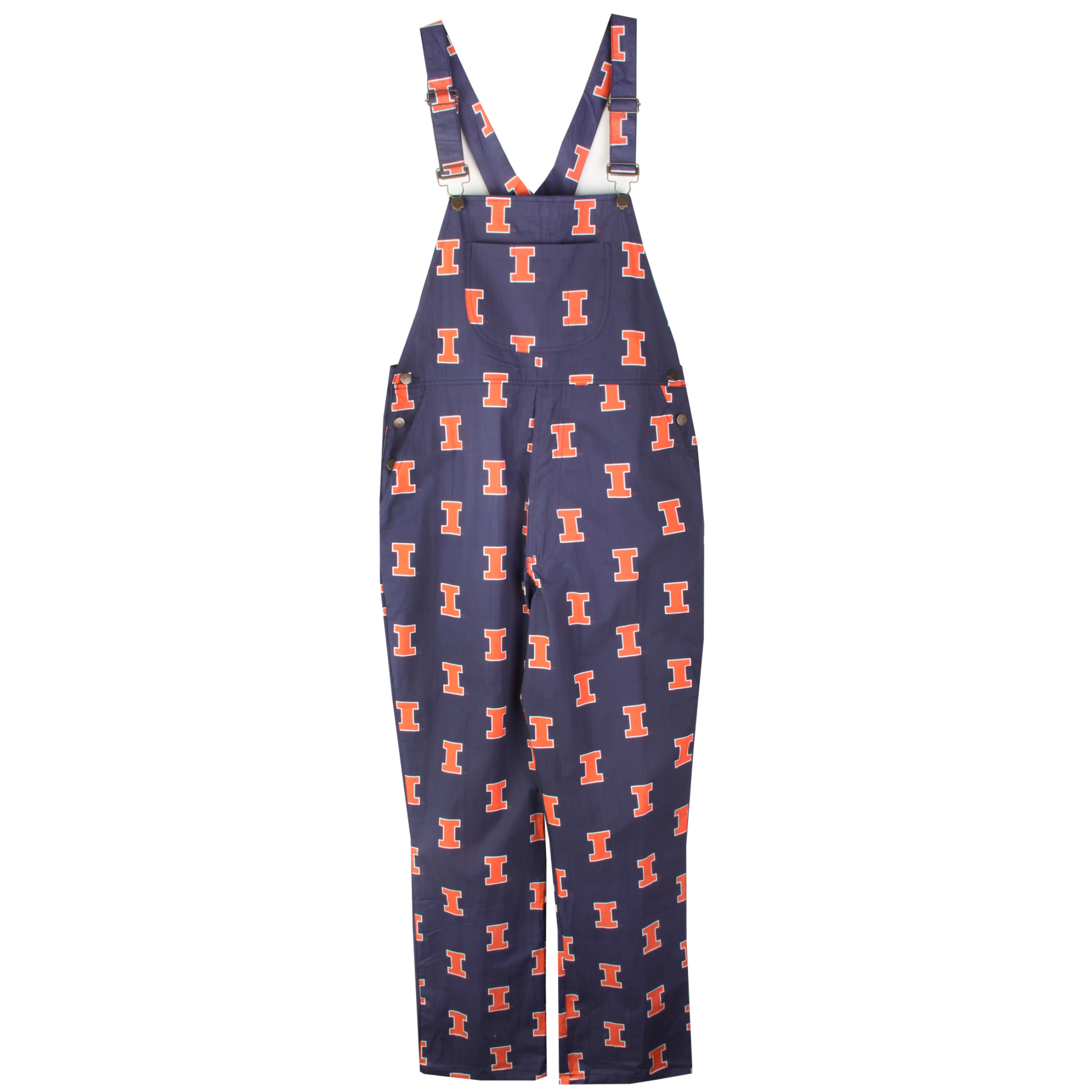 Wes And Willy Illinois Fighting Illini Mens College Lightweight Fashion Overalls