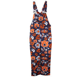 Wes And Willy Auburn Tigers Mens College Floral Lightweight Fashion Overalls