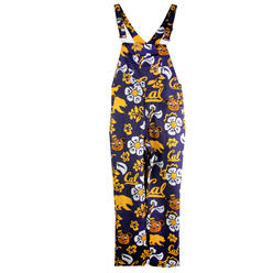 Wes And Willy California Golden Bears Mens College Floral Lightweight Fashion Overalls