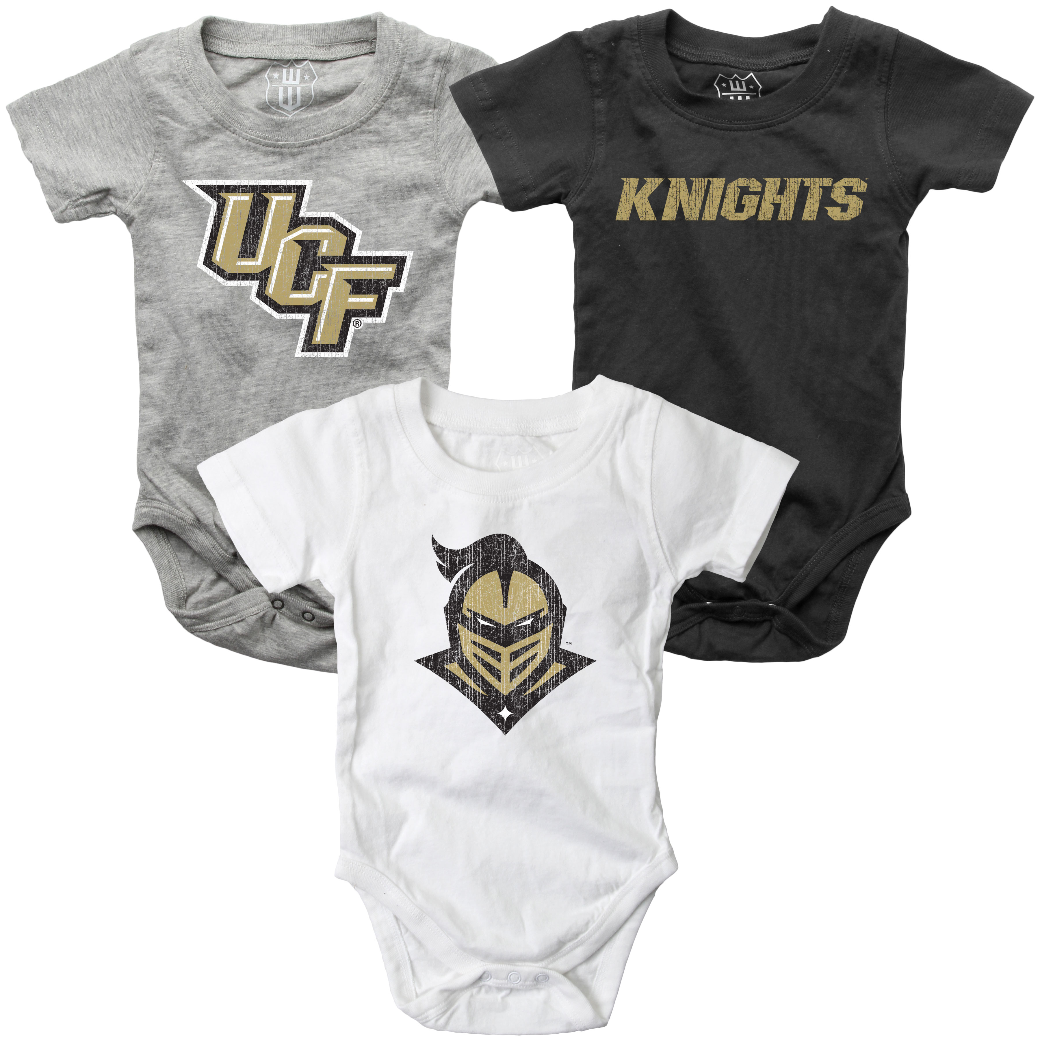 Wes And Willy UCF Knights Baby 3 Pack Bodysuits
