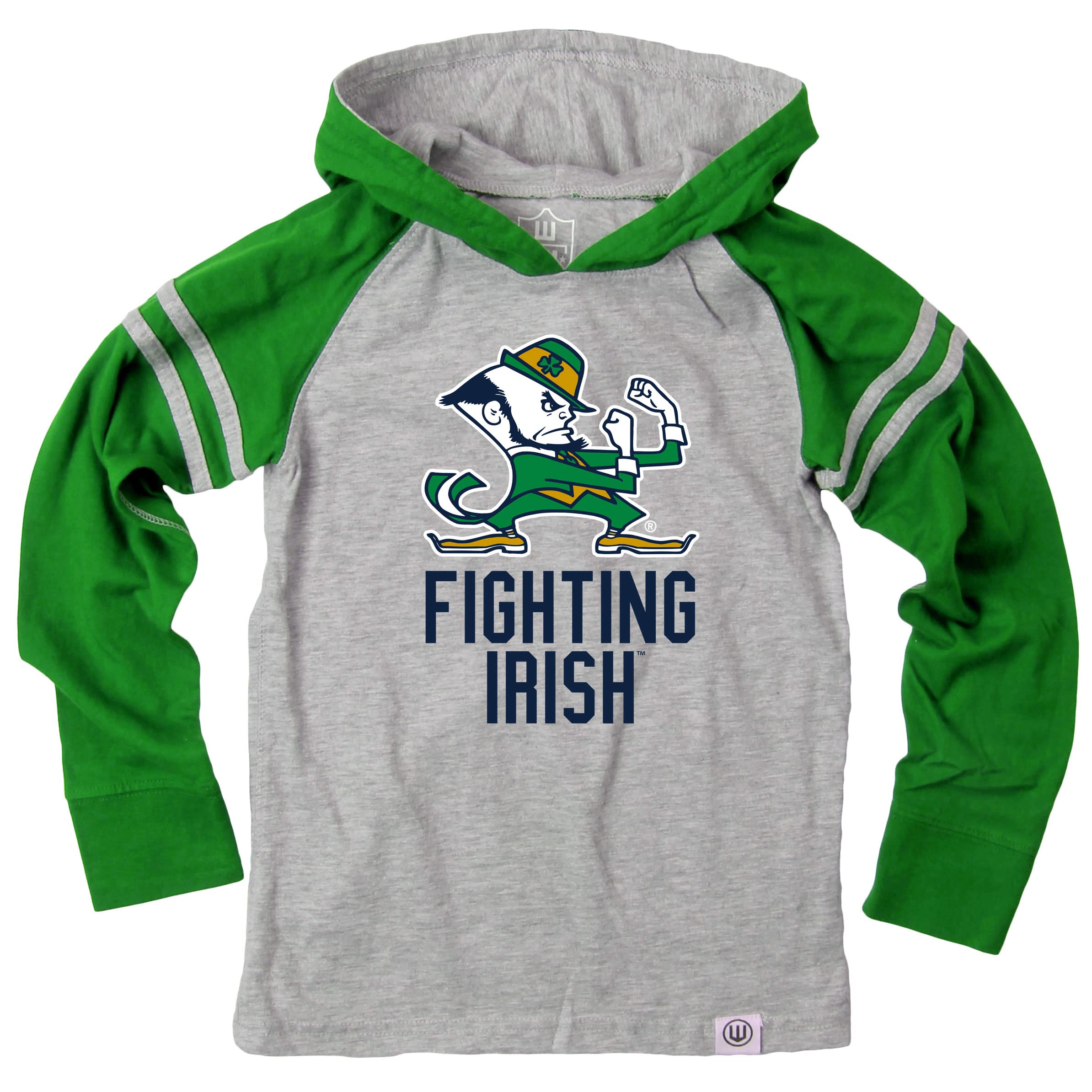 Wes And Willy Notre Dame Fighting Irish Youth Boys Long Sleeve Striped Hooded T-Shirt
