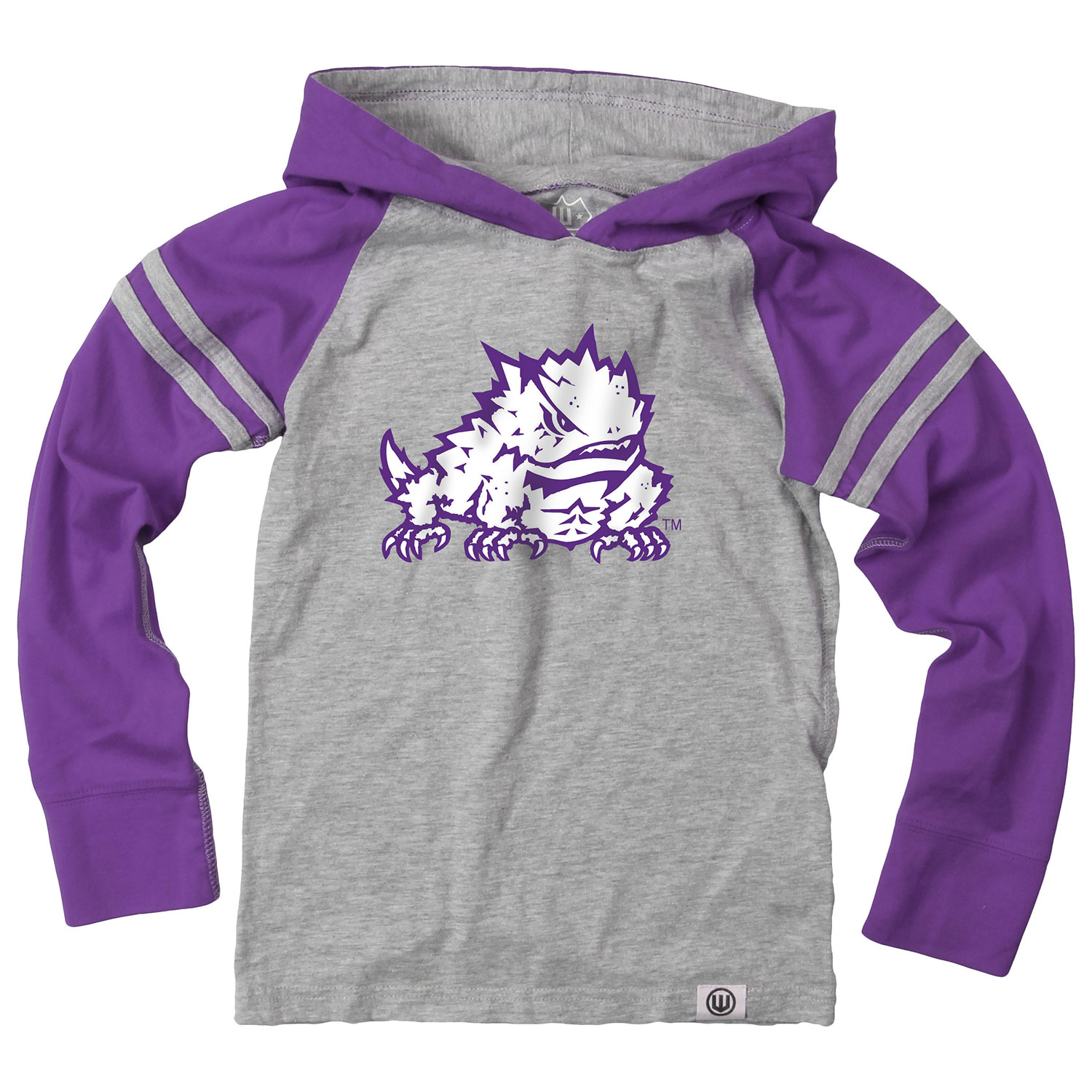 Wes And Willy TCU Horned Frogs Youth Boys Long Sleeve Striped Hooded T-Shirt