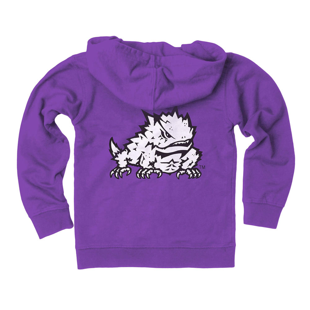 Wes And Willy TCU Horned Frogs Boys Zip Up Fleece Hooded Jacket
