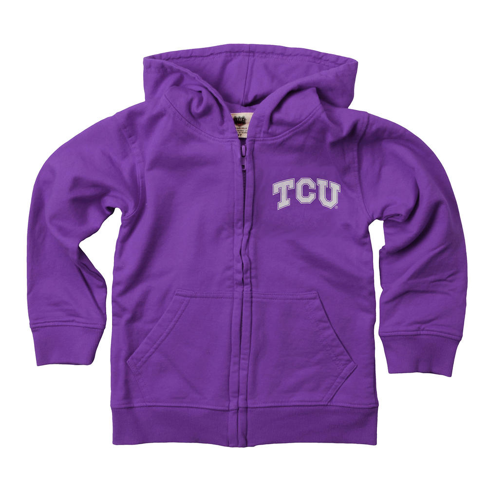 Wes And Willy TCU Horned Frogs Boys Zip Up Fleece Hooded Jacket