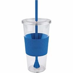 Copco Sierra Tumbler for Cold Beverages With Spill Resistant Lid & Removable Straw - BPA Free Plastic 24 Oz - Royal Blue