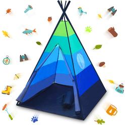 USA Toyz Happy Hut Teepee Tent for Kids - Indoor Pop Up Teepee Kids Playhouse Tent for Boys and Girls with Included Flashlight P