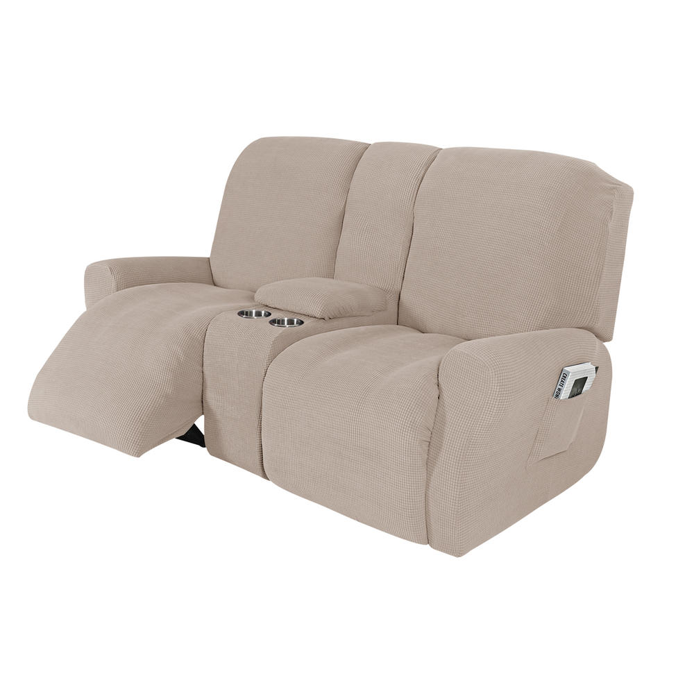 Stock Preferred Stretch Couch Sofa Slipcover Furniture Seat Cover in 2-Seater Khaki