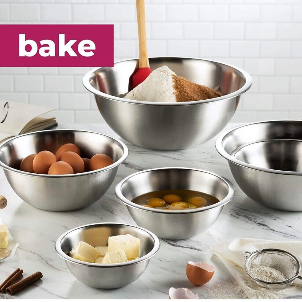 Stock Preferred Set of 4 Stainless Steel Mixing Bowls
