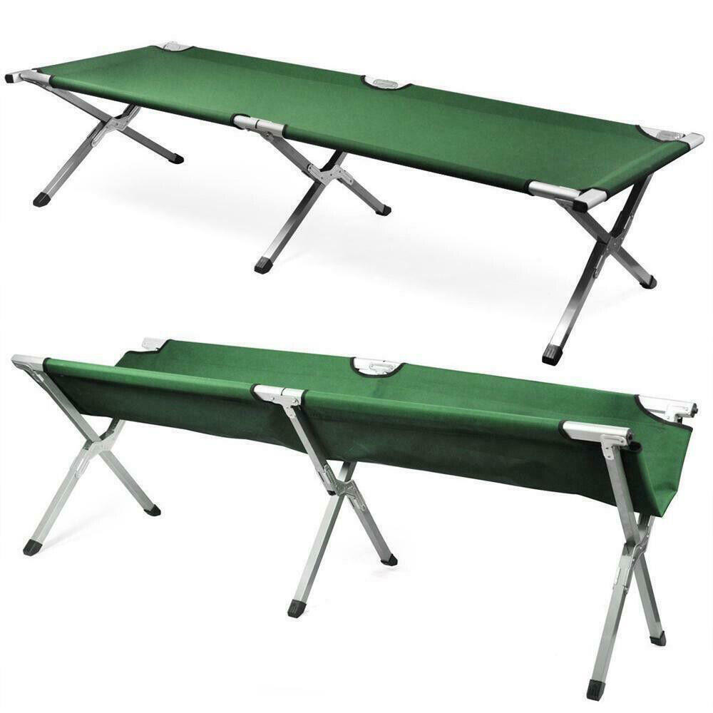Stock Preferred Portable Folding Camping Bed Military Sleeping Camping Cot Outdoor Army Green