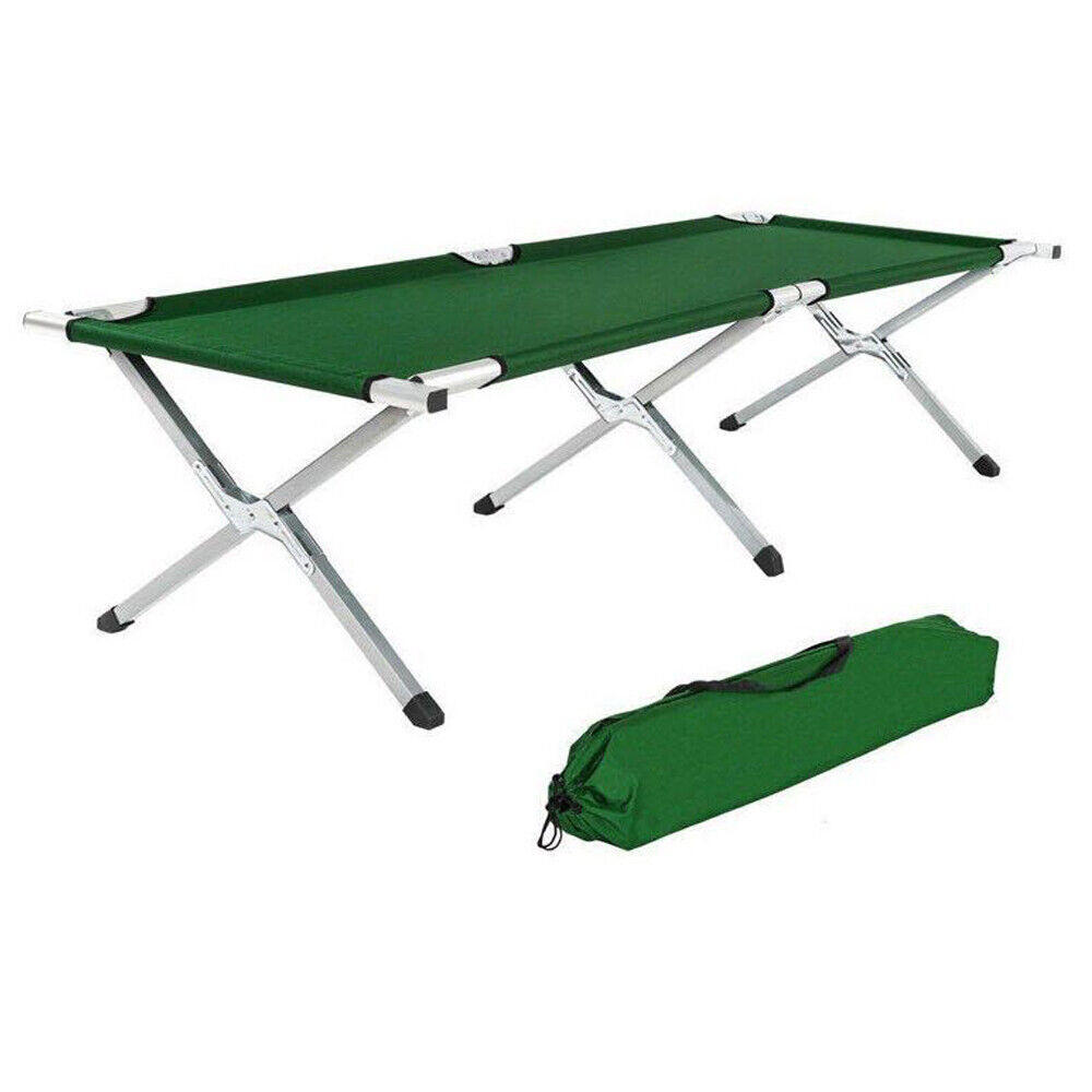 Stock Preferred Portable Folding Camping Bed Military Sleeping Camping Cot Outdoor Army Green