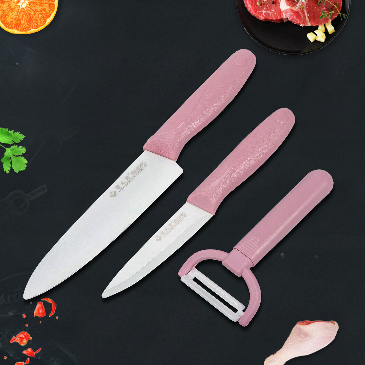 Stock Preferred Kitchen Knife Set Pink