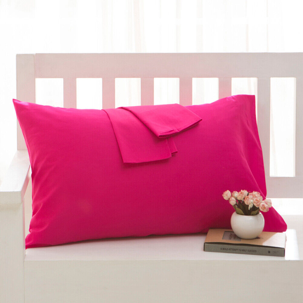 Stock Preferred Pure Cotton Soft Pillowcase 2Pcs in 20x30in Rose Red