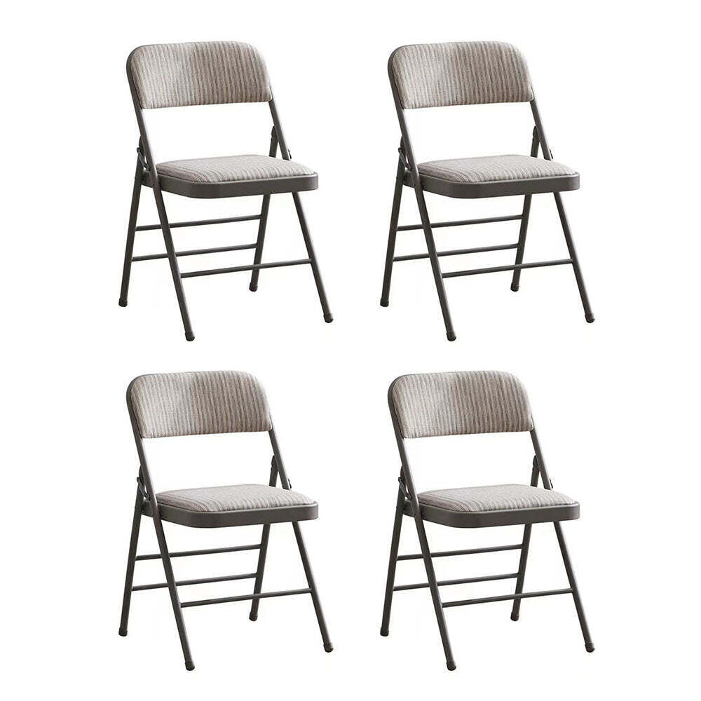 Stock Preferred Fabric Steel Frame Padded Folding Chair 4 Pcs White