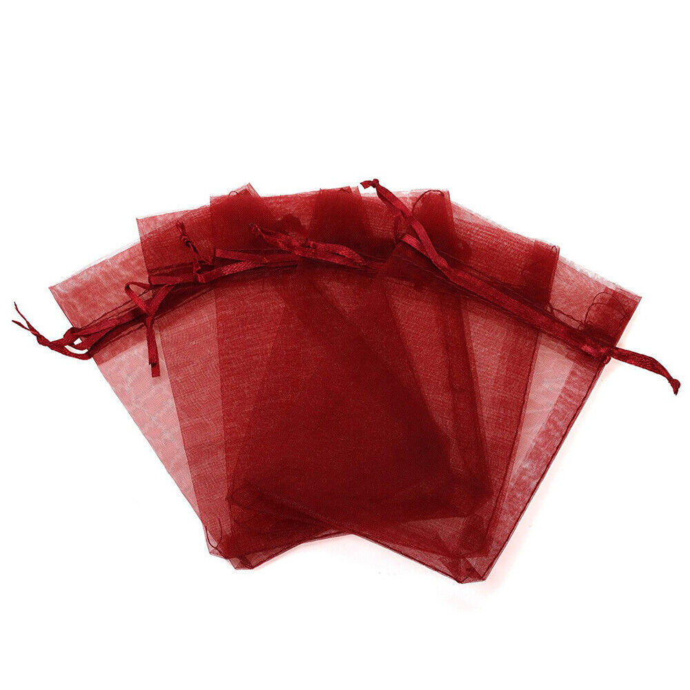 Stock Preferred Organza Wedding Party Favor Gift Sheer Bags Pouches in 200-Pieces 5"x7" Red
