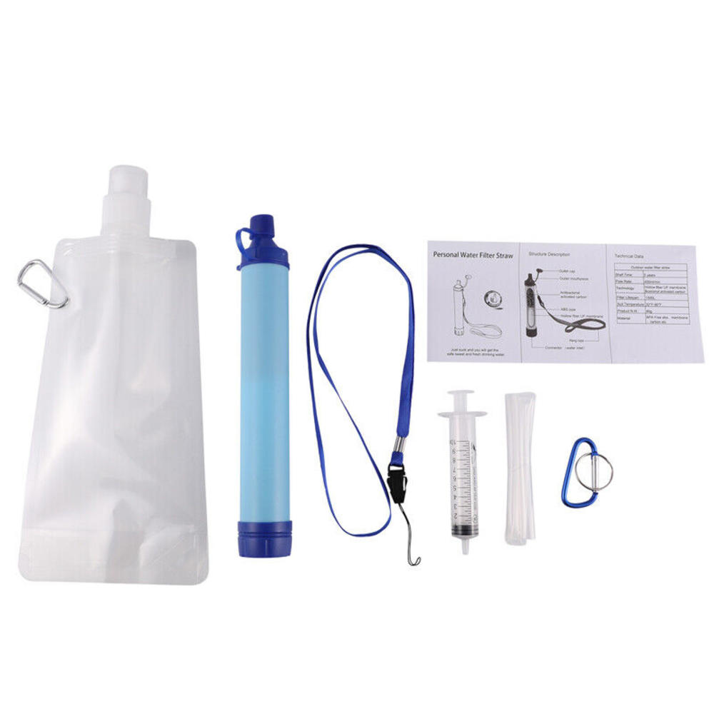 Stock Preferred Water Filter Straw Portable Personal Water Purification Blue