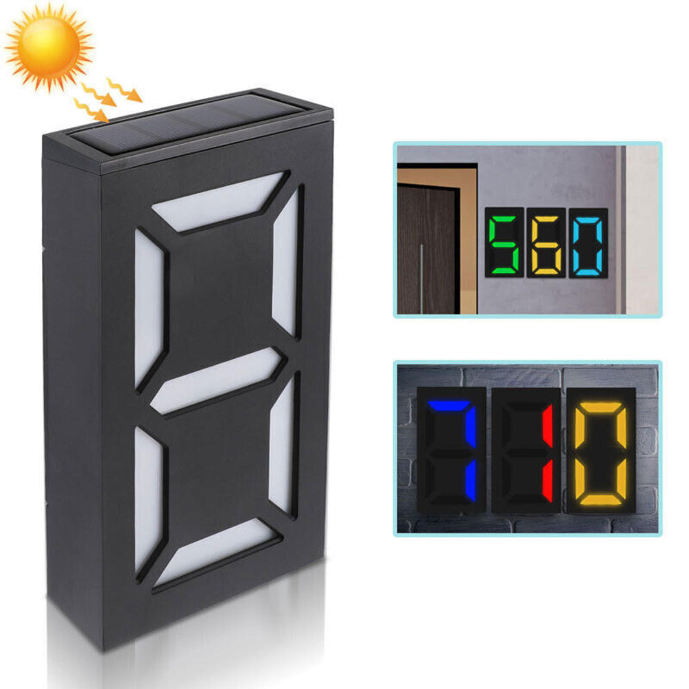 Stock Preferred Solar LED Address Sign Light DIY Lighted House Numbers Alphabets RGB Light