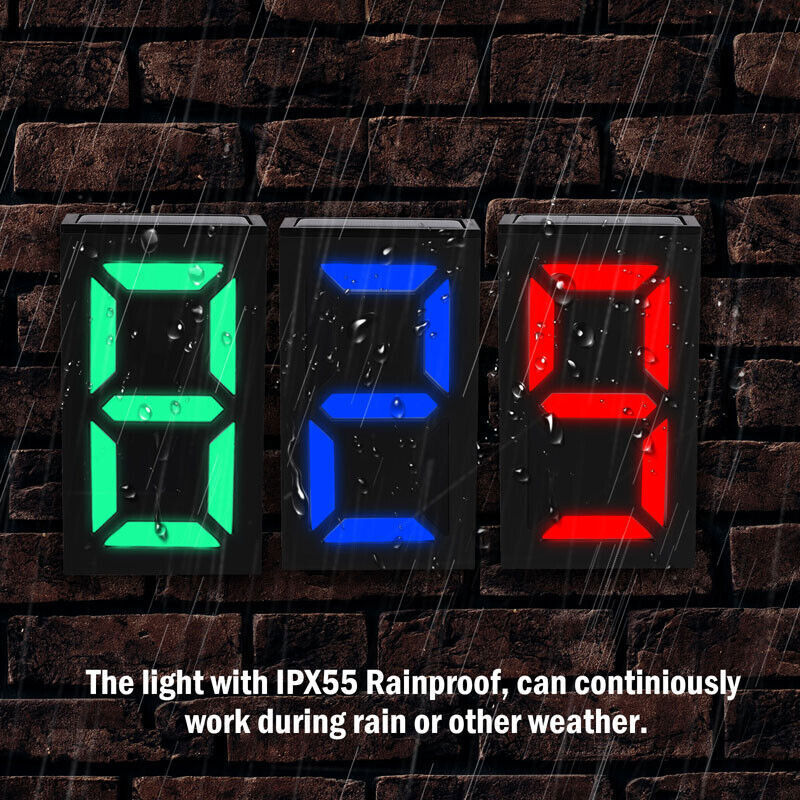 Stock Preferred Solar LED Address Sign Light DIY Lighted House Numbers Alphabets RGB Light
