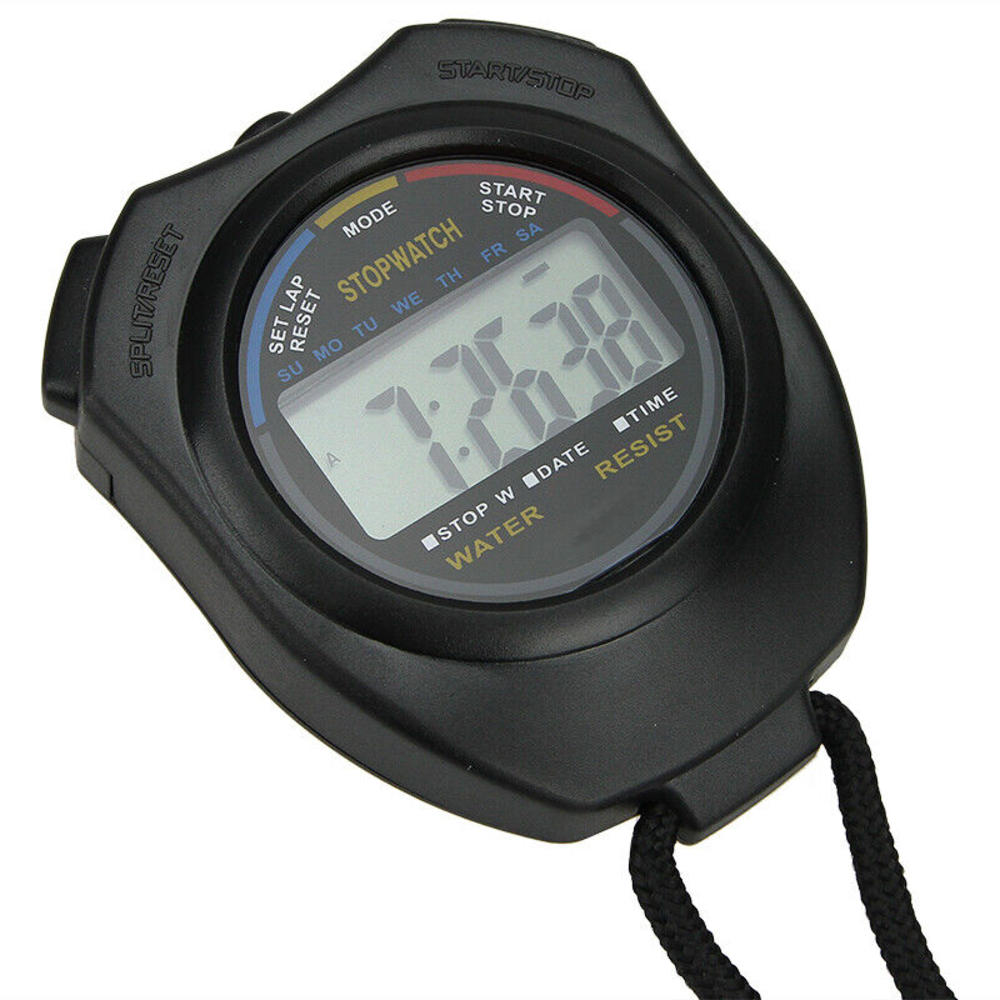 Stock Preferred Waterproof Digital LCD Stopwatch Sports Counter Chronograph Timer 1 Pc