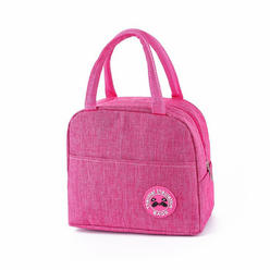 Stock Preferred 1Pc Portable Insulated Lunch Bag Hot Pink