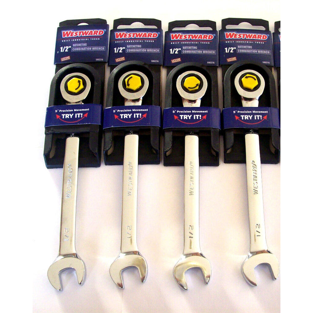 WESTWARD 1/2" Gear Ratcheting Wrenches Polished Ratchet