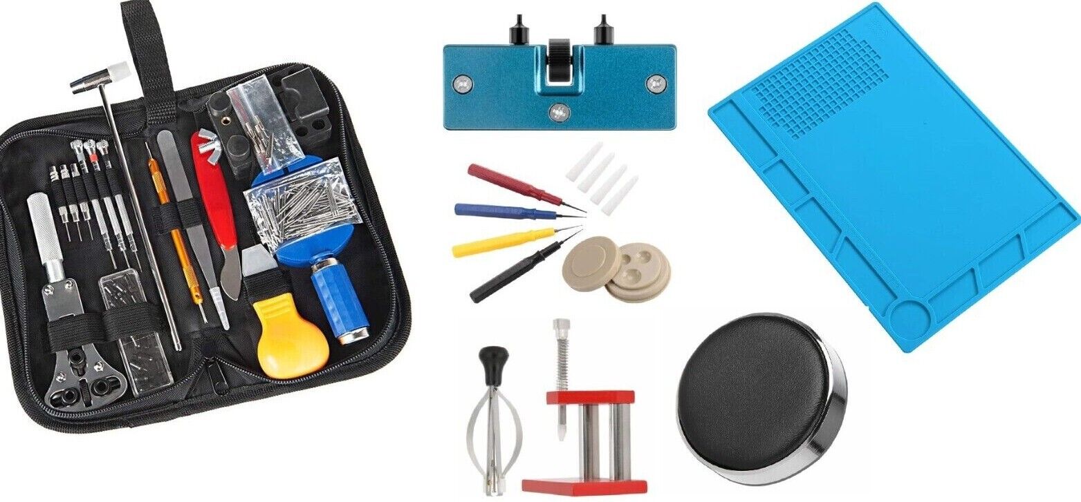 Stock Preferred Watch Repair Tool Kit Back Case Remover Cushion Presser Lifter Dust Cover Mat w/ Press Set
