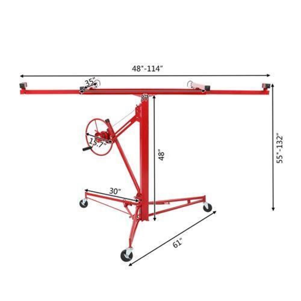 Stock Preferred Drywall Lifter Panel Hoist Jack Rolling Caster Red