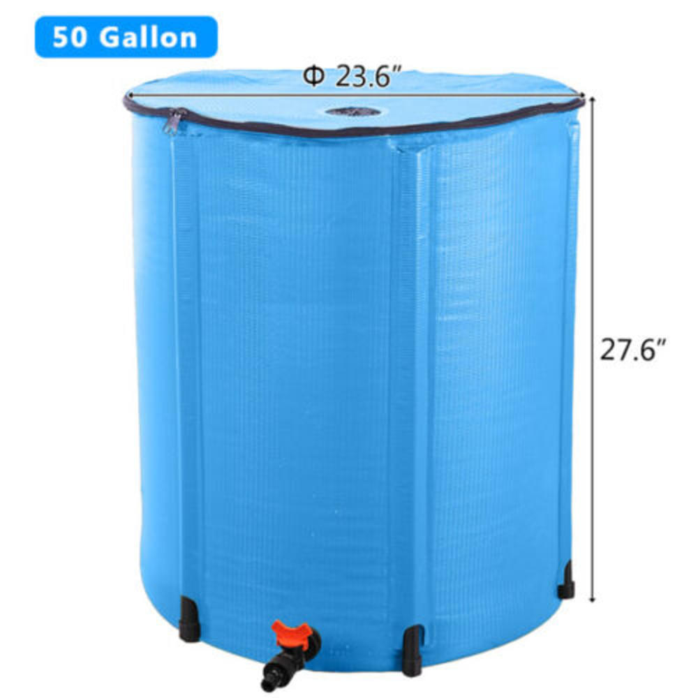 Stock Preferred Rain Barrel Folding Portable Water Collection Tank 50 Gallon Blue