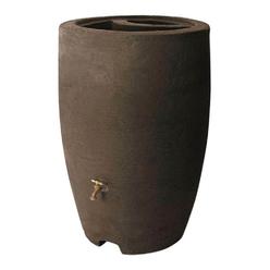 Algreen Products Rain Water Drum Barrel Plastic Brownstone 50 Gallon