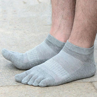 6 Pairs different colous Men Ankle Socks Five Finger Toe Cotton Sport  Breathe 