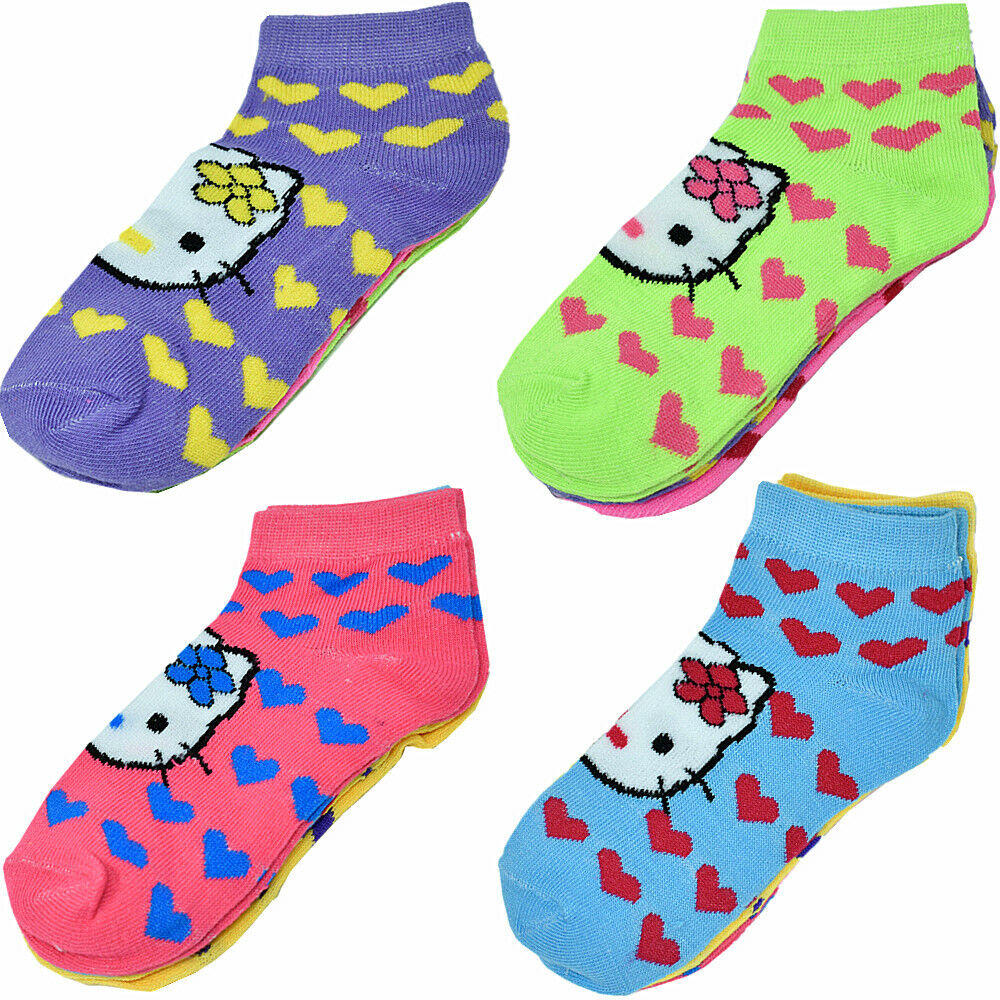 Stock Preferred 12 Pairs Kids Ankle Crew Cotton Socks Casual Size 6-8 Hearts