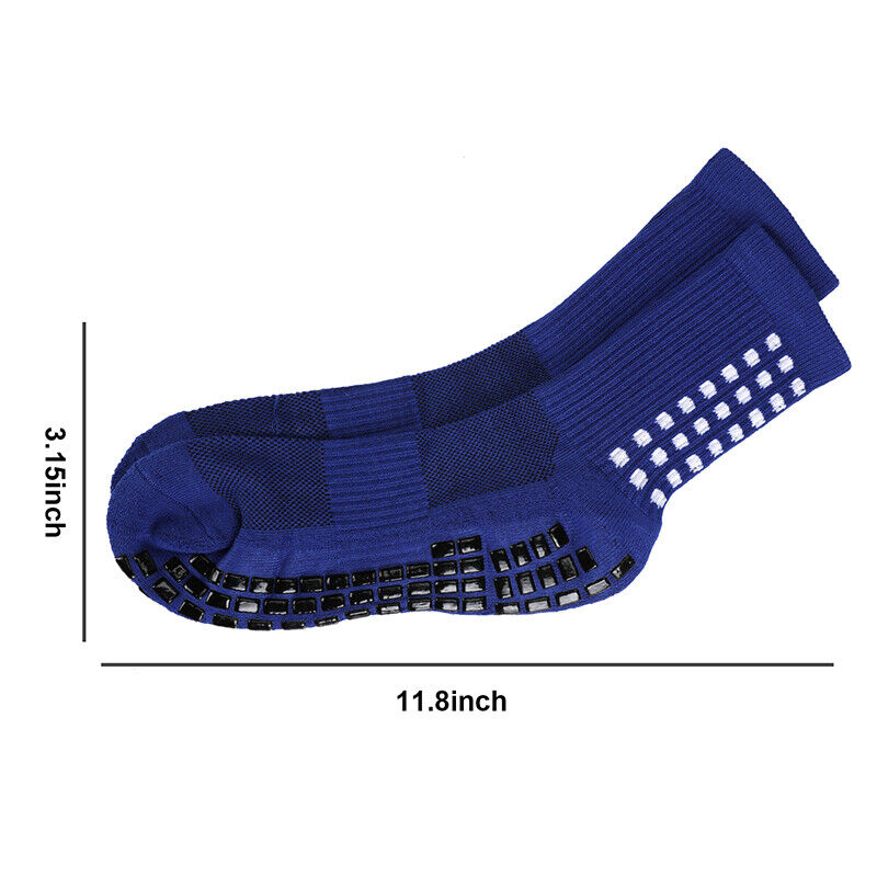 Stock Preferred Sport Socks Anti Slip With Grip 3 Pair Blue