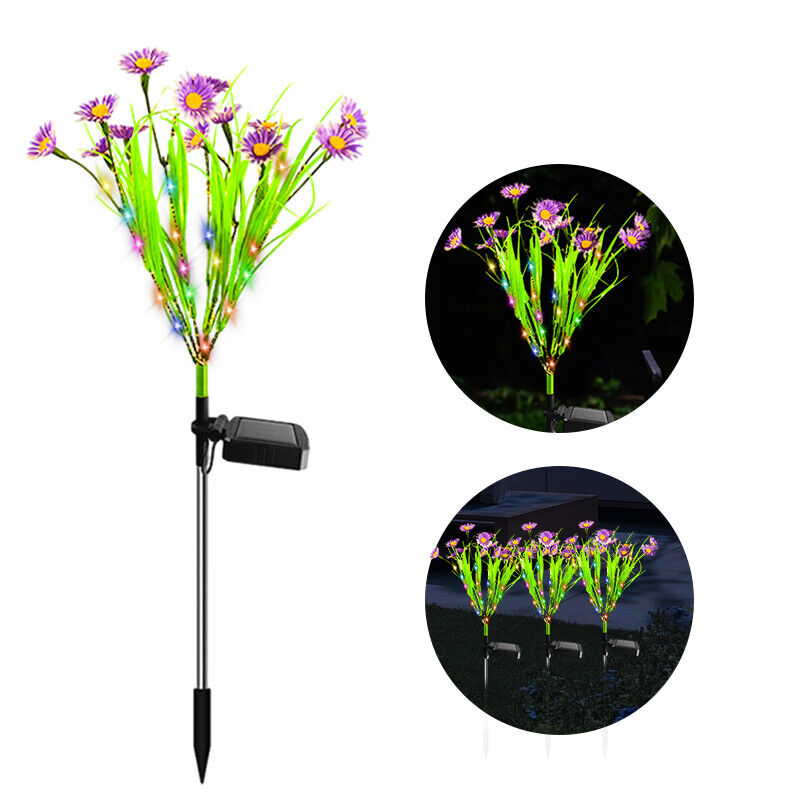 Stock Preferred 1 Pack Solar Garden Lights LED Flower Stake Lamp  Purple