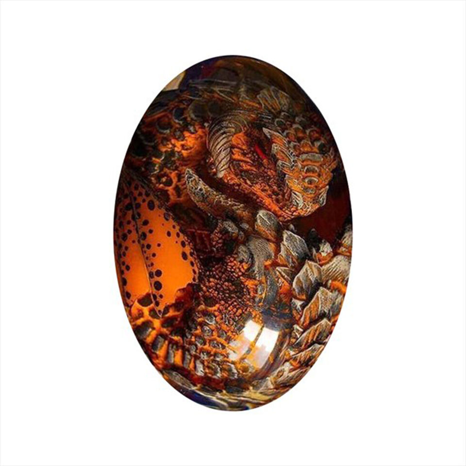 Stock Preferred Dream Crystal Transparent Glowing Lava Dragon Egg-resin Sculpture Red