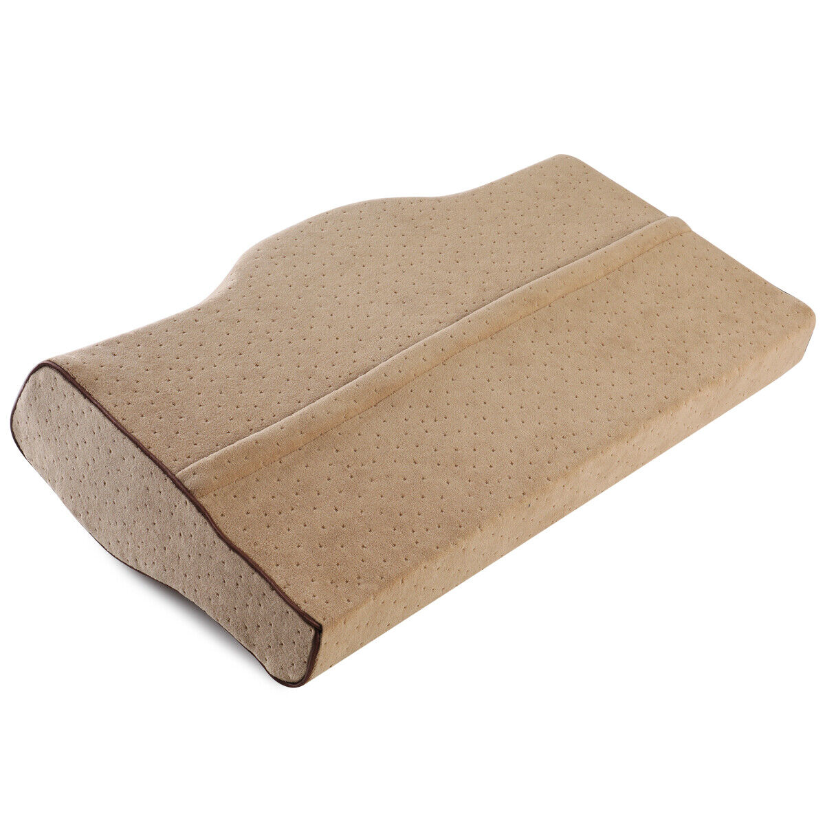Stock Preferred Contour Cervical Memory Foam Bed Pillow Support Camel
