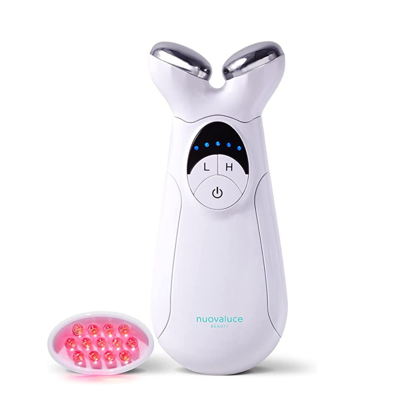 NUOVALUCE BEAUTY Beauty 2 in-1 Anti-Aging LED Light Therapy & Microcurrent Facial Device - Wrinkle Eraser & Skin Smoothing Tool