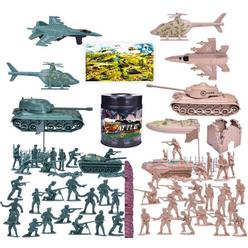 Fun Little Toys Funlittletoy 180 PCs Army Men Action Figures Army Toys of WW 2, Military Figures Set with a Map, Toy Tanks, Planes, Flags,