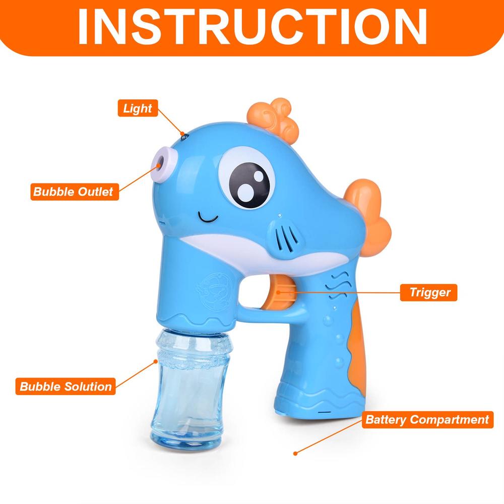Fun Little Toys 2 Pcs Bubble Guns 4 Bottles Bubble Solutions for Kids