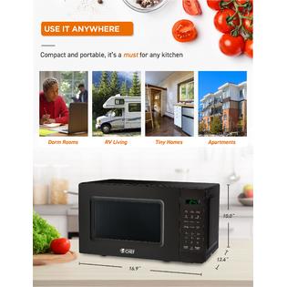 Commercial Chef CHM7MB COMMERCIAL CHEF Small Microwave 0.7 Cu. Ft.  Countertop Microwave with Digital Display, Black