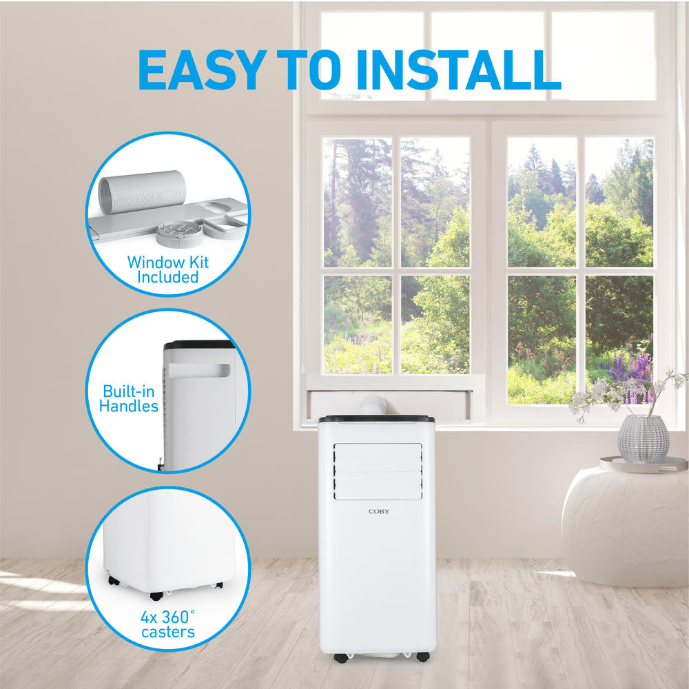 COBY Portable Air Conditioner 3-in-1 AC Unit, Dehumidifier & Fan, Air Conditioner 10,000 BTU Portable AC Unit