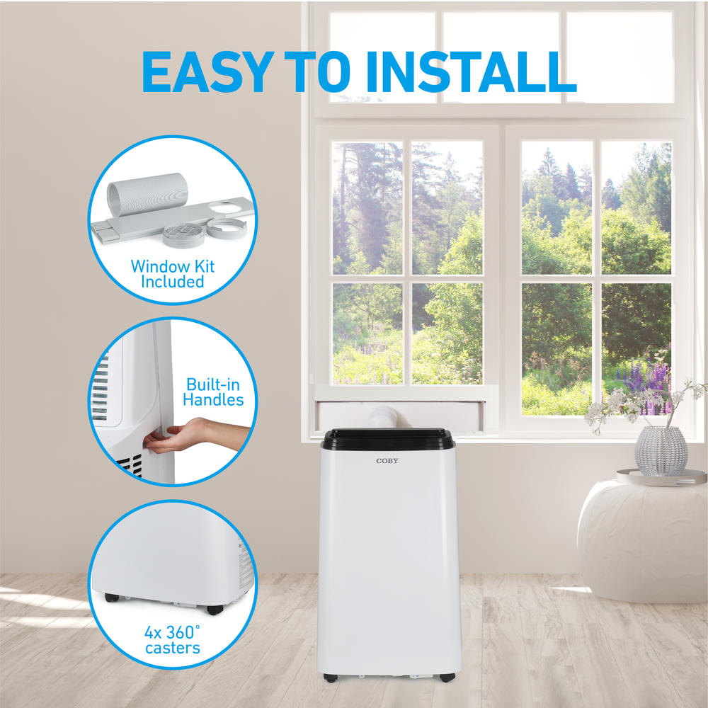 COBY Portable Air Conditioner 3-in-1 AC Unit, Dehumidifier & Fan, Air Conditioner 12,000 BTU Portable AC Unit
