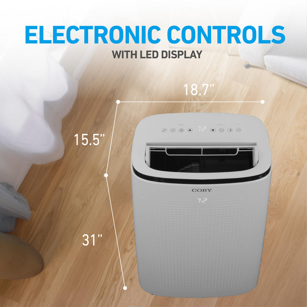 COBY Portable Air Conditioner 4-in-1 AC Unit, Heater, Dehumidifier & Fan, Air Conditioner 15,000 BTU Portable AC Unit 