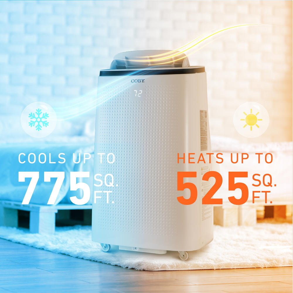 COBY Portable Air Conditioner 4-in-1 AC Unit, Heater, Dehumidifier & Fan, Air Conditioner 15,000 BTU Portable AC Unit 