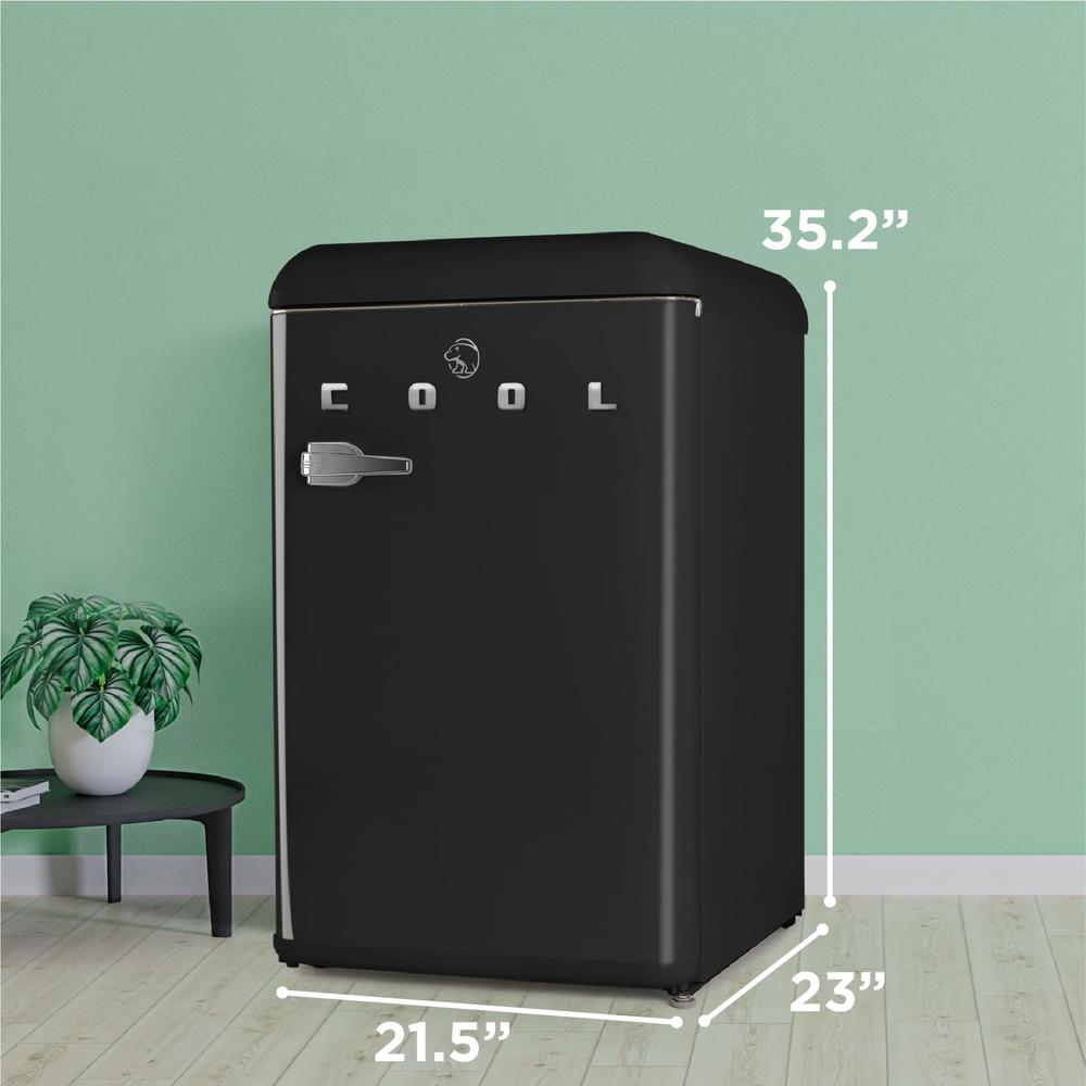 Commercial Cool 4.4 Cu. Ft. Retro Refrigerator,Black