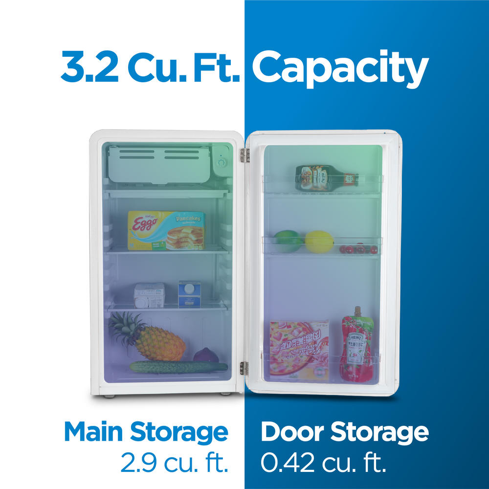Commercial Cool 3.2 Cu. Ft. Retro Refrigerator,White