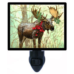 Night Light Designs Christmas Decorative Photo Night Light. Christmas Moose. Light Comes with Extra 4 Watt Bulb.
